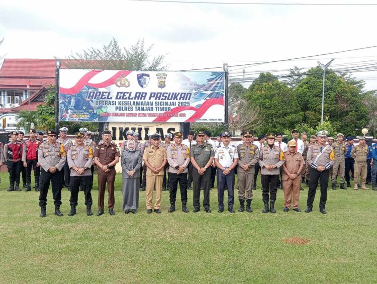 Polres Tanjab Timur Menggelar Apel Gelar Pasukan Operasi Keselamatan Siginjai 2025