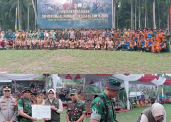Bupati Tanjab Timur dan Dandim 0419/Tanjab Kompak Dukung Pembangunan Desa Melalui Progam TMMD ke 130