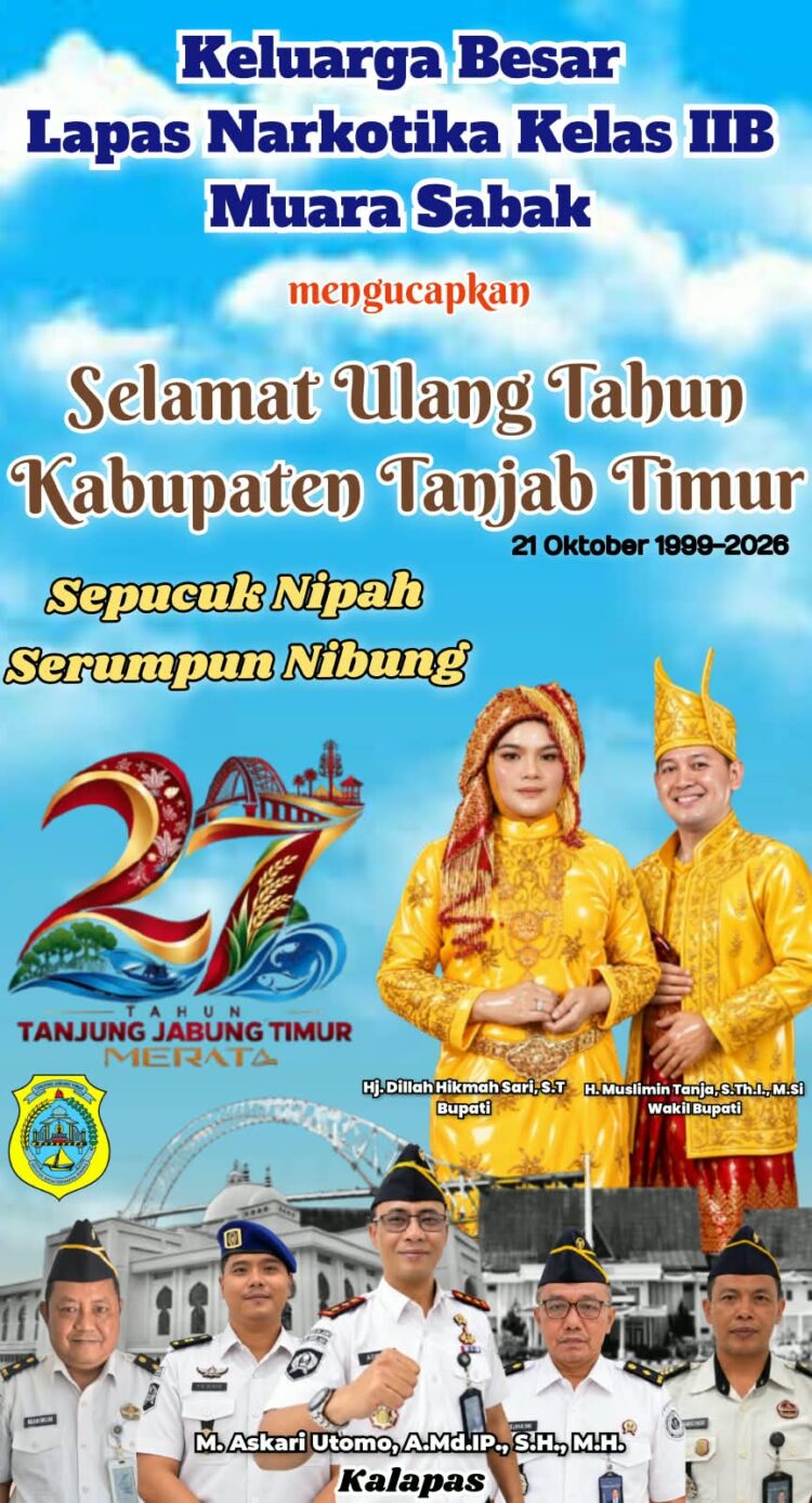 Iklan Ucapan HUT Kabupaten Tanjab Timur