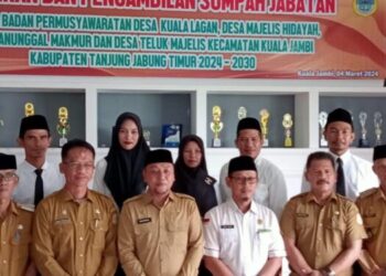 Sekda Tanjab Timur Lantik Anggota BPD Kuala Jambi