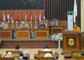 Ketua DPRD Tanjab Timur Pimpin Rapat Paripurna Dengan Agenda Penyampaian Laporan Banggar Terhadap Ranperda