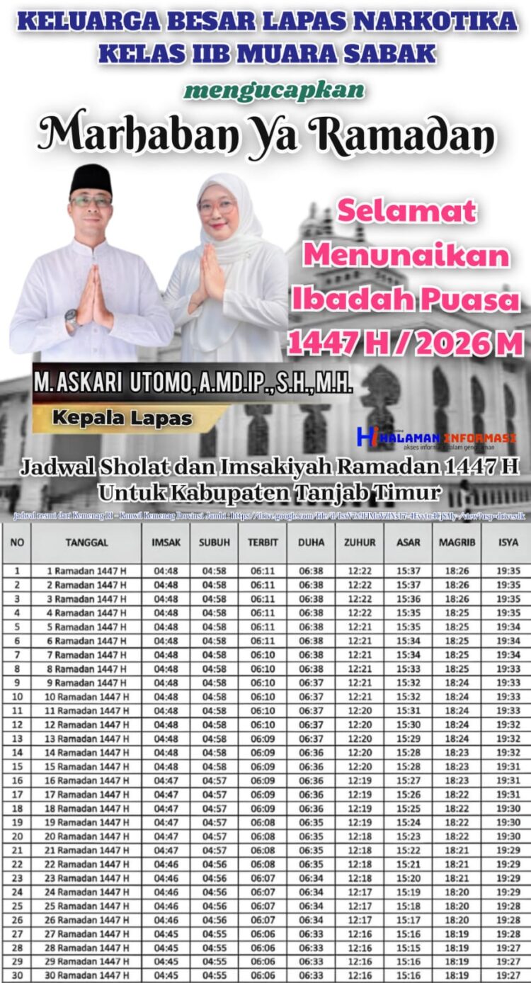 Iklan Ucapan Ramadan Lapas Narkotika Kelas IIB Muara Sabak