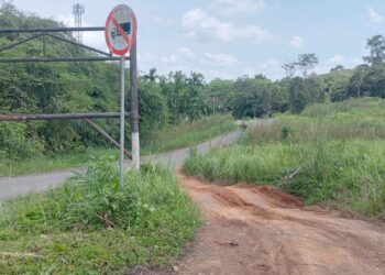 Nekad!! Oknum Sopir yang Menumbur Aturan di Tanjab Timur, Membuat Jalur Sendiri Disamping Portal Jalan