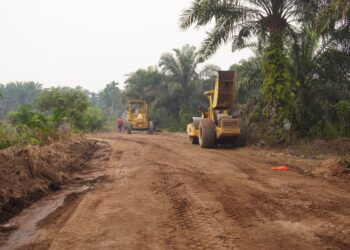 Progres Fisik Melesat, Penyiapan Jalan TMMD 130 Desa Merbau Tanjab Timur Tembus 60 Persen dan Tanggul 45 Persen